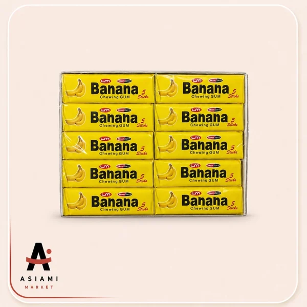 آدامس استیک موزی ال ام 5 عددی بسته 20 عددی 220 گرم